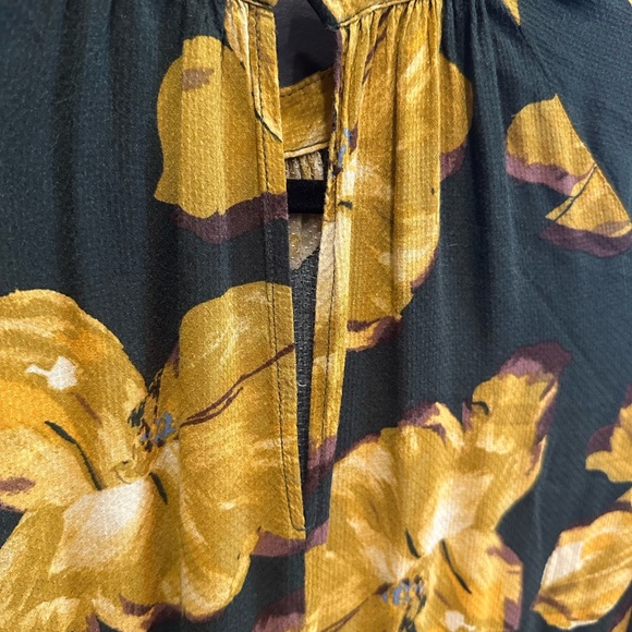 A New Day Floral Maxi Dress - Yellow and Black | High Neck Keyhole Back | Medium - Picture 4 of 6